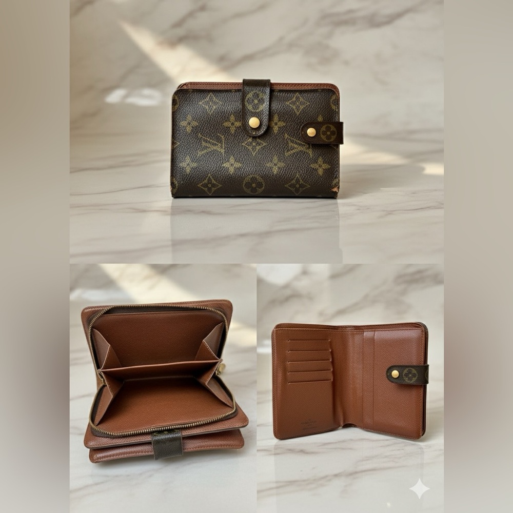 Louis Vuitton | Y2K Brown Signature Monogram Canvas Leather Zippy
Compact Wallet